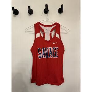 Nike Red Athletic Tank Top Savage Built-In Bra Unique Size Small